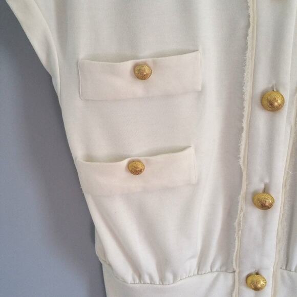 Collective Concepts White Short Sleeve Cardigan Size S - Picture 4 of 8